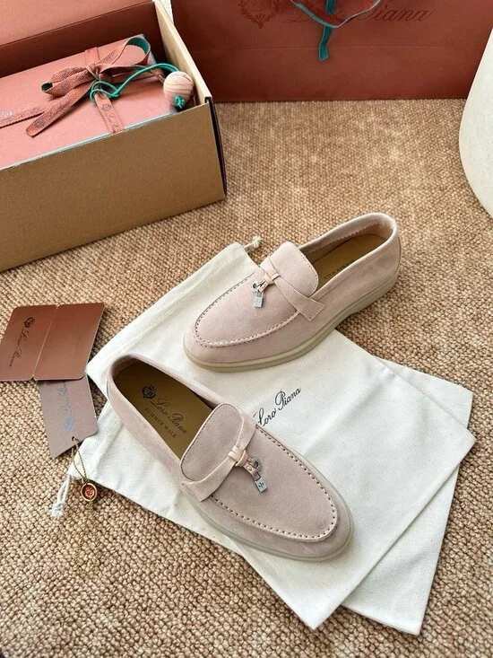 Loro Piana Suede Loafers with Charm Decor - Elegant Comfort - Picture 7 of 8